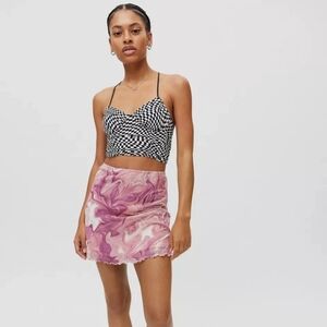 UO Pink Marble Mini Skirt